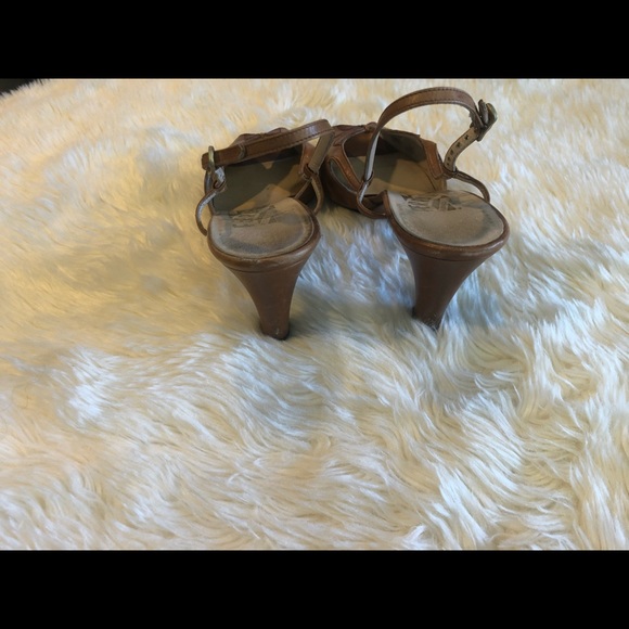 Salvatore Ferragamo Strappy Two Tone Leather Heeled Sandals Sz 6.5 - Picture 6 of 9